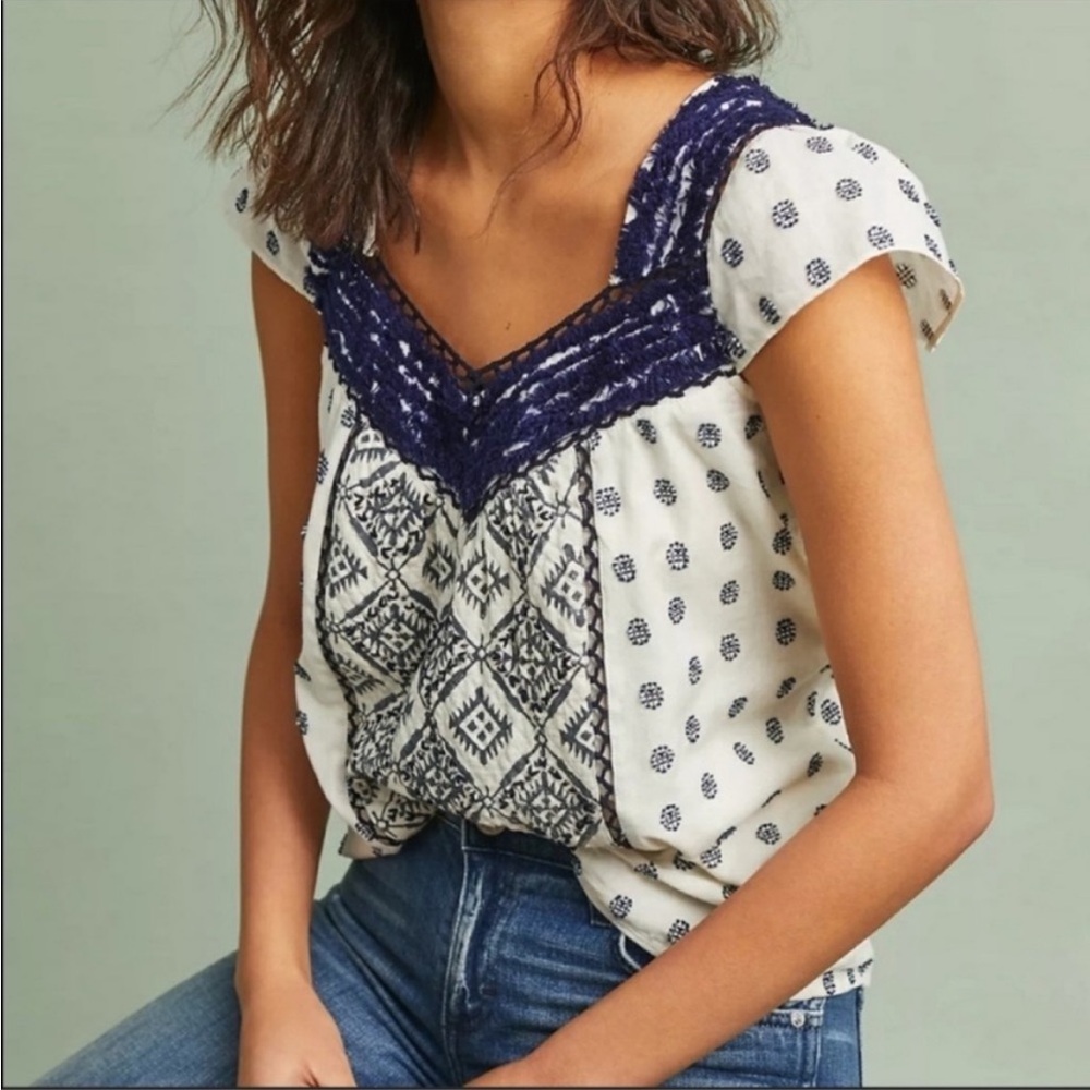 Anthropologie boho Palm Springs fringe top by Maeve NWT - Picture 2 of 10